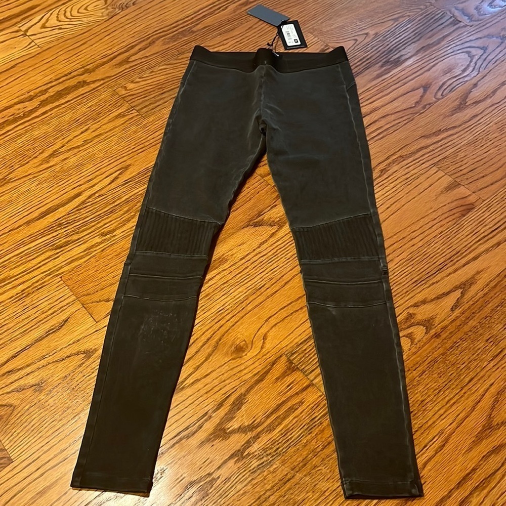 NWT David Lerner Woman’s Black Stitched Moro Leggings Size S